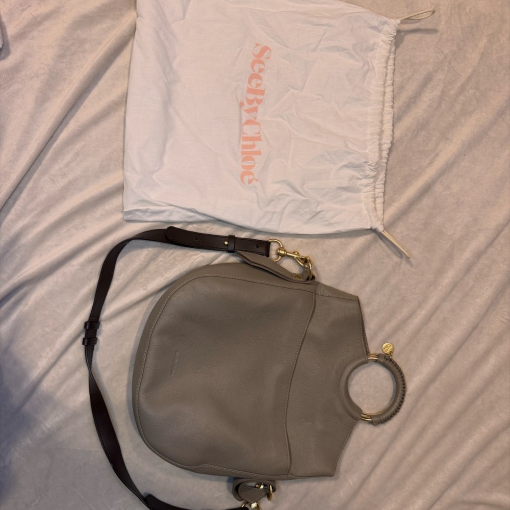 See By Chloe Taupe Leather Shoulder Bag